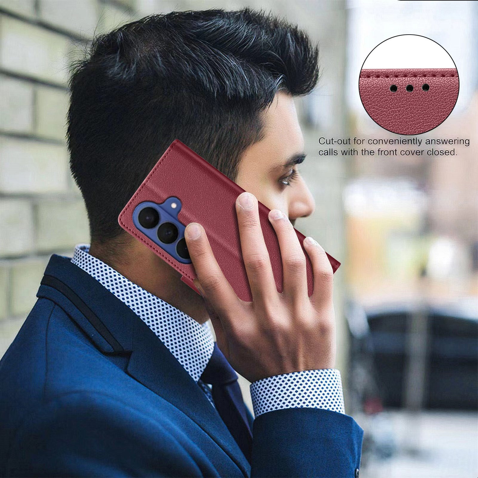 Samsung Galaxy S26+ (Plus) BINFEN Kunstlæder Flip Cover m. RFID Blokering - Rød