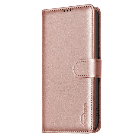 Samsung Galaxy S26+ (Plus) BINFEN Kunstlæder Flip Cover m. RFID Blokering - Rose Gold