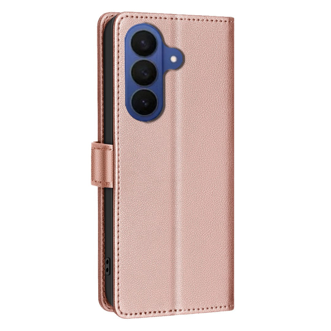 Samsung Galaxy S26+ (Plus) BINFEN Kunstlæder Flip Cover m. RFID Blokering - Rose Gold