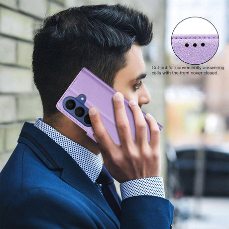 Samsung Galaxy S26+ (Plus) BINFEN Kunstlæder Flip Cover m. RFID Blokering - Lilla