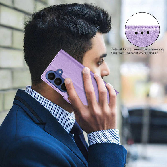 Samsung Galaxy S26+ (Plus) BINFEN Kunstlæder Flip Cover m. RFID Blokering - Lilla