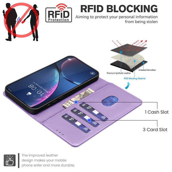Samsung Galaxy S26+ (Plus) BINFEN Kunstlæder Flip Cover m. RFID Blokering - Lilla