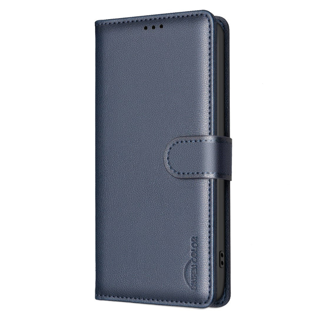 Samsung Galaxy S26+ (Plus) BINFEN Kunstlæder Flip Cover m. RFID Blokering - Blå