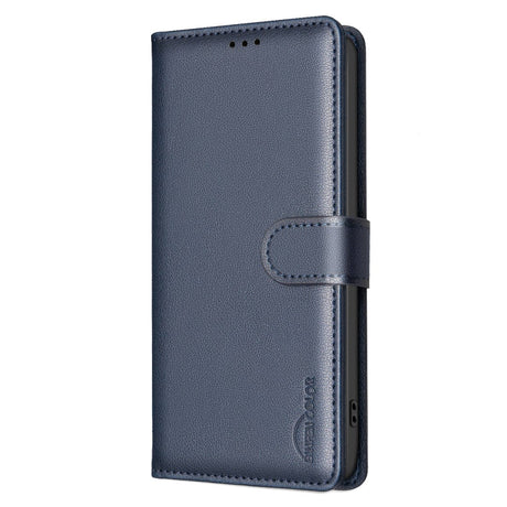 Samsung Galaxy S26+ (Plus) BINFEN Kunstlæder Flip Cover m. RFID Blokering - Blå