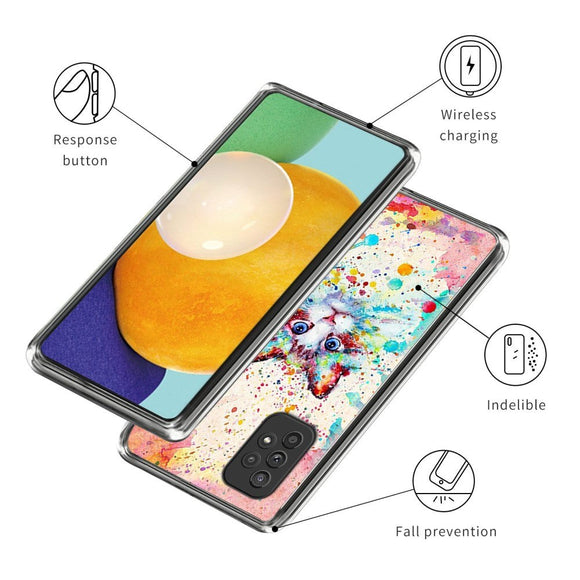 Samsung Galaxy A23 / A23 (5G) Fleksibelt Plastik Cover Gennemsigtig m. Print- Sød Kat