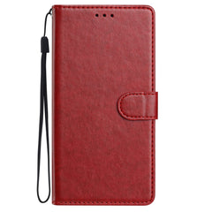 Samsung Galaxy A27 EIDERWOOD Kunstlæder Flip Cover m. Strop - Mørkerød