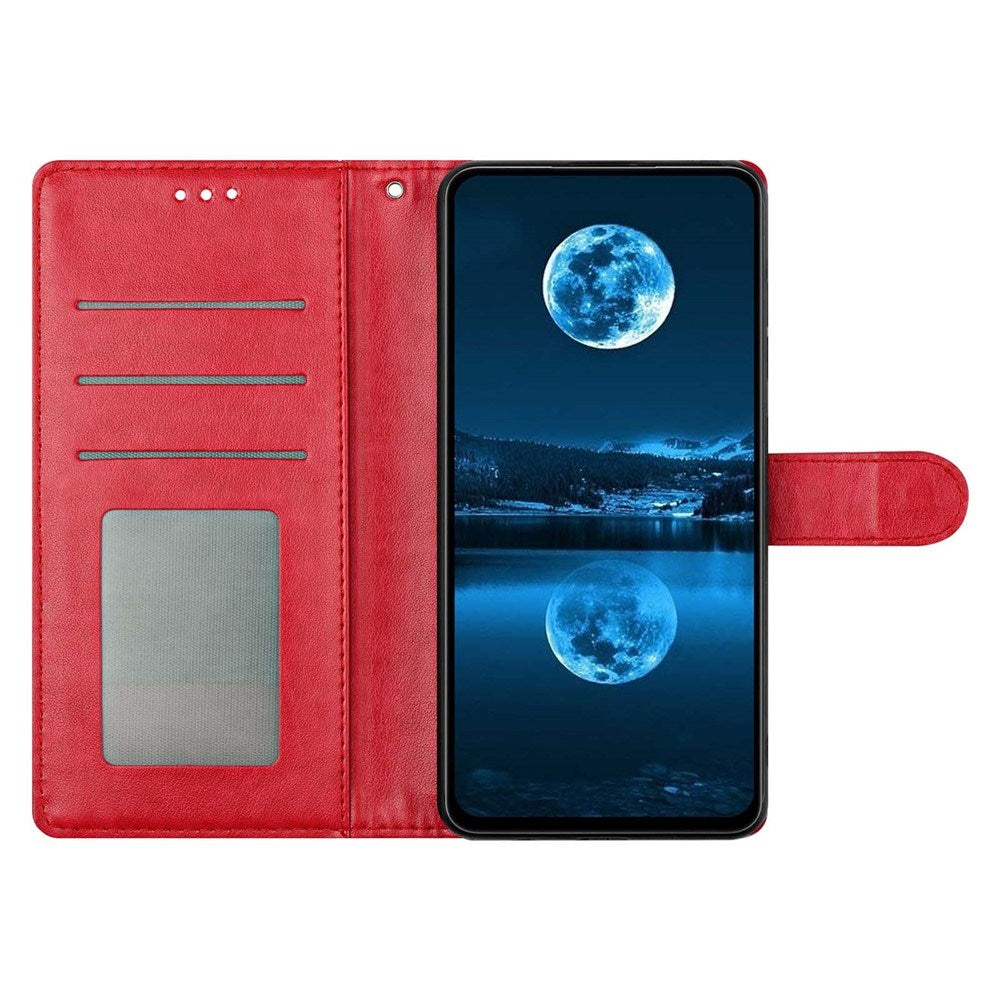 Samsung Galaxy A27 EIDERWOOD Kunstlæder Flip Cover m. Strop - Rød