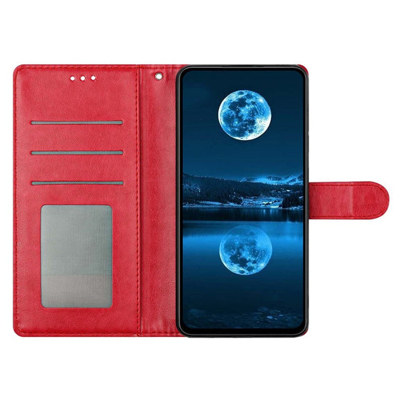 Samsung Galaxy A27 EIDERWOOD Kunstlæder Flip Cover m. Strop - Rød
