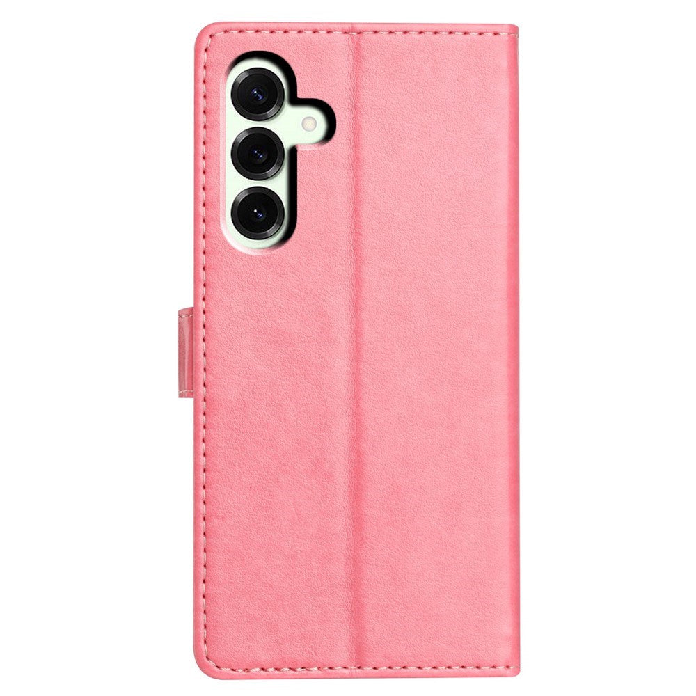 Samsung Galaxy A27 EIDERWOOD Kunstlæder Flip Cover m. Strop - Lyserød