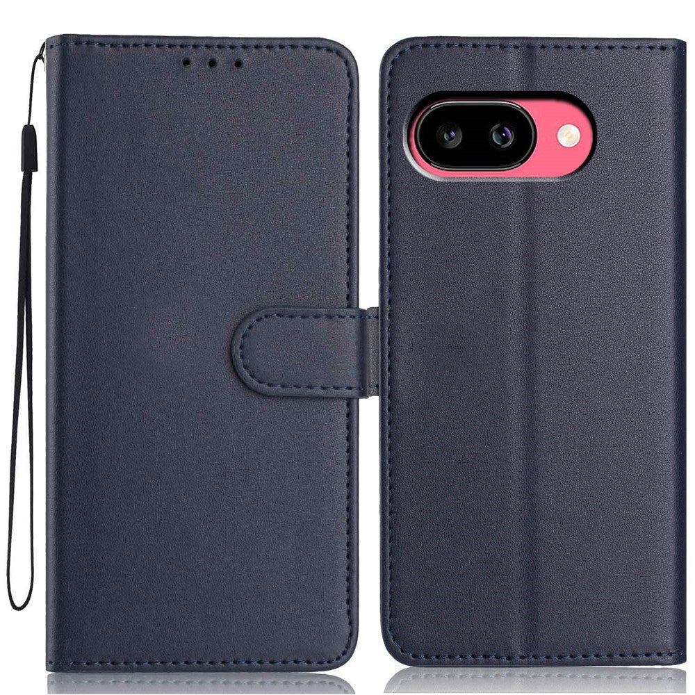 Google Pixel 10a EIDERWOOD Kunstlæder Flip Cover m. Strop & Udfoldelig Kortholder - Blå