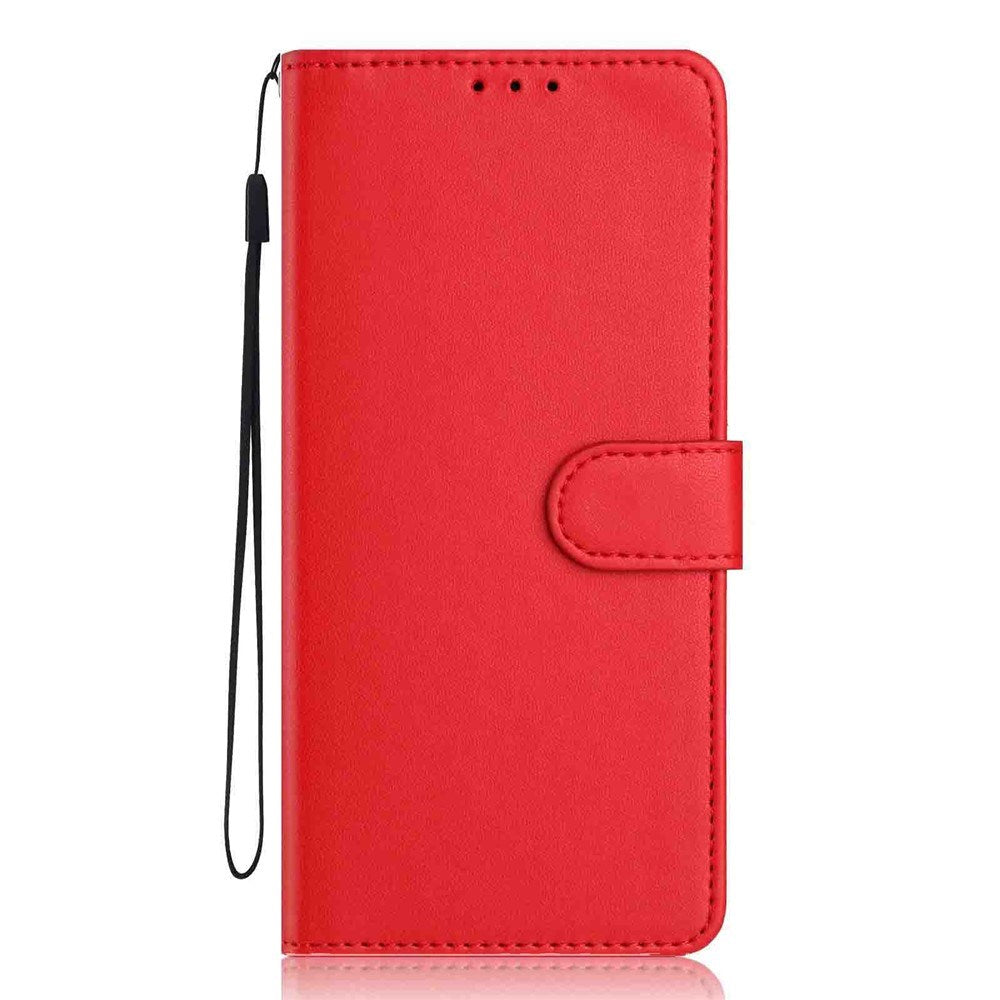 Google Pixel 10a EIDERWOOD Kunstlæder Flip Cover m. Strop & Udfoldelig Kortholder - Rød