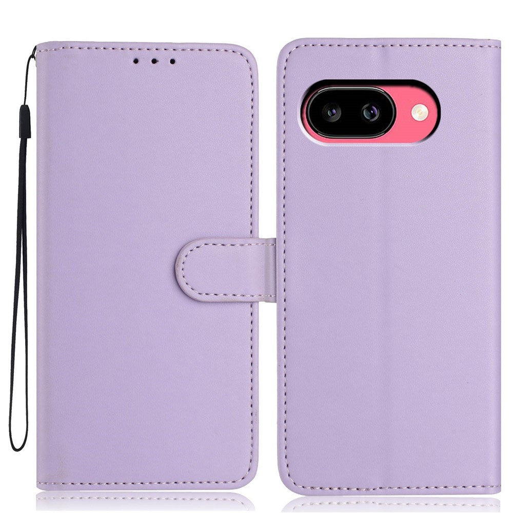 Google Pixel 10a EIDERWOOD Kunstlæder Flip Cover m. Strop & Udfoldelig Kortholder - Lilla