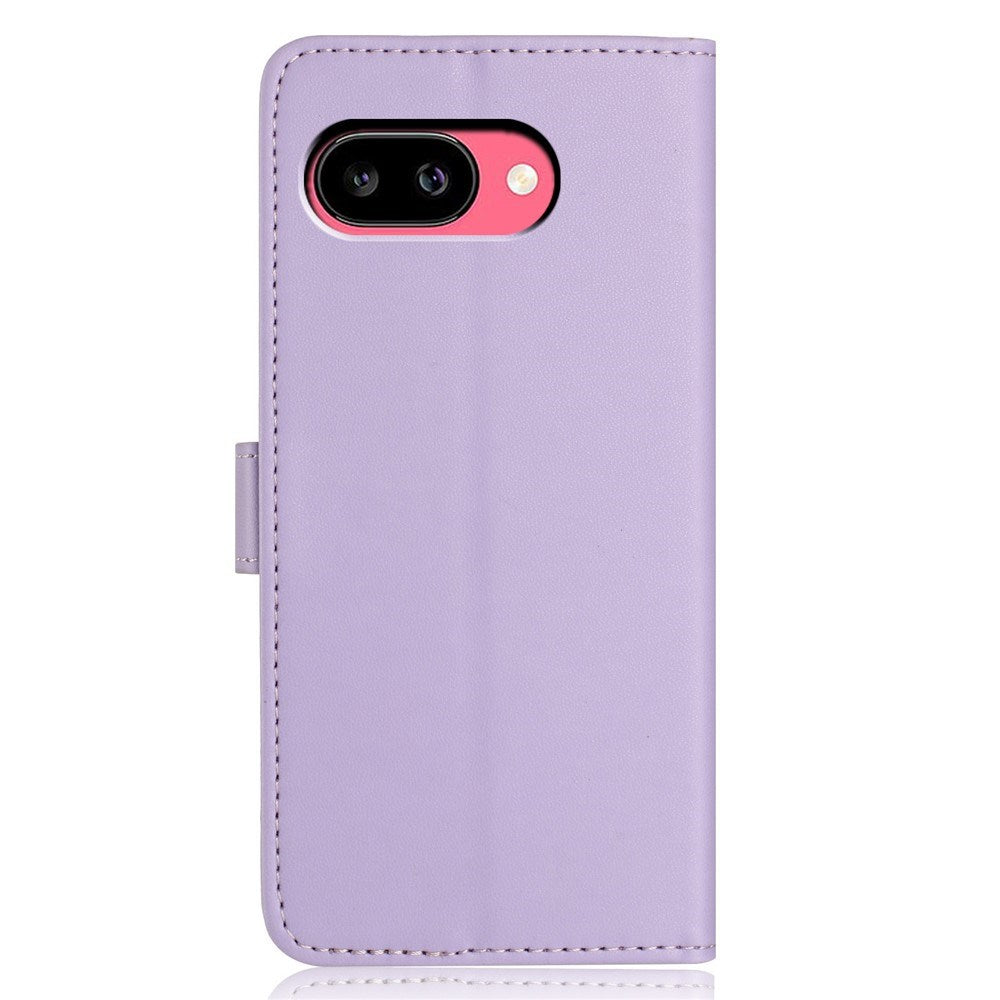 Google Pixel 10a EIDERWOOD Kunstlæder Flip Cover m. Strop & Udfoldelig Kortholder - Lilla