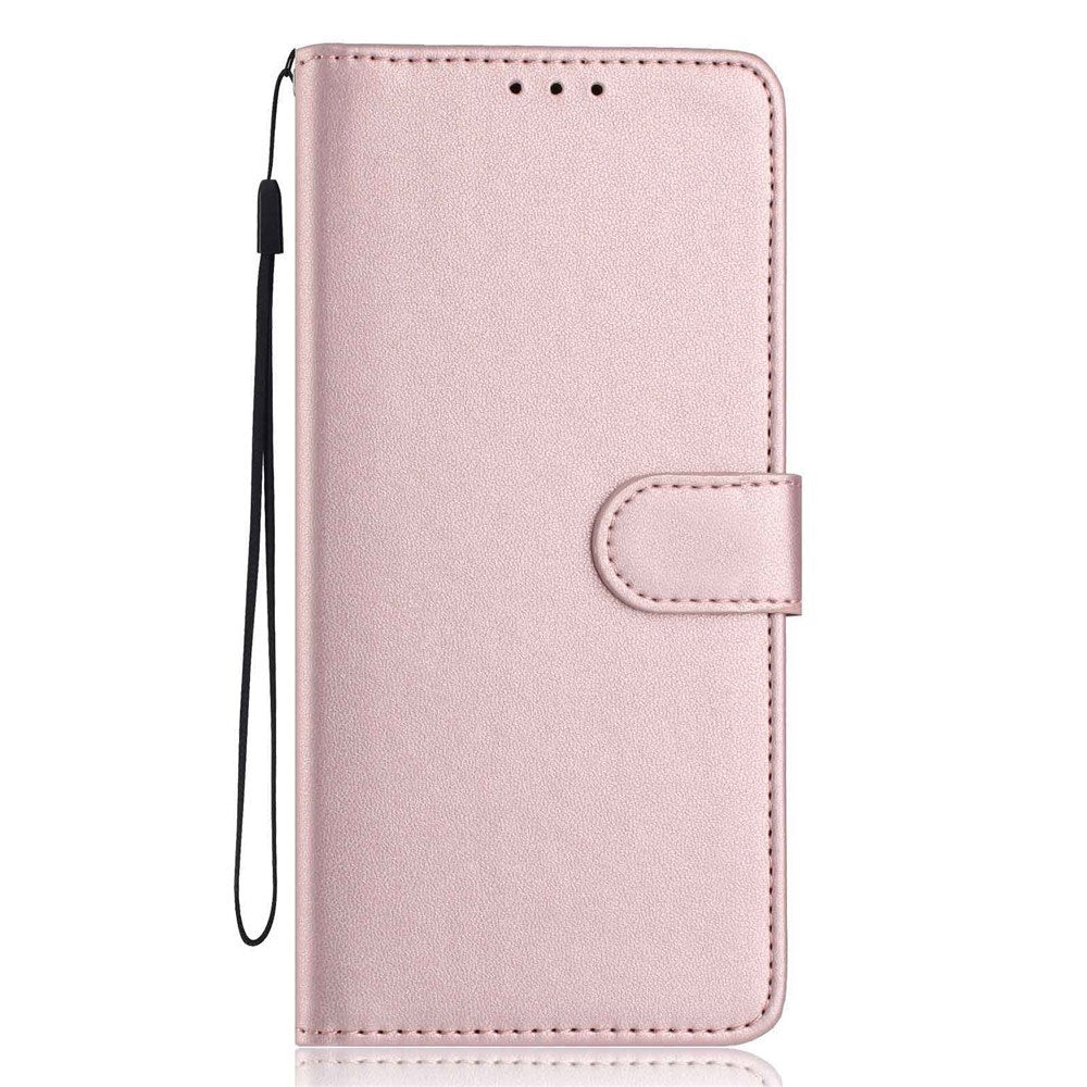 Google Pixel 10a EIDERWOOD Kunstlæder Flip Cover m. Strop & Udfoldelig Kortholder - Rose Gold
