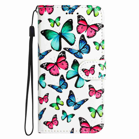Samsung Galaxy A57 EIDERWOOD Kunstlæder Flip Cover m. Mønster & Strop - Sommerfugle