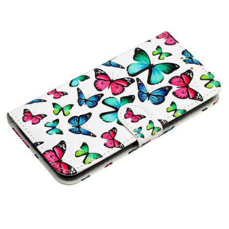 Samsung Galaxy A57 EIDERWOOD Kunstlæder Flip Cover m. Mønster & Strop - Sommerfugle