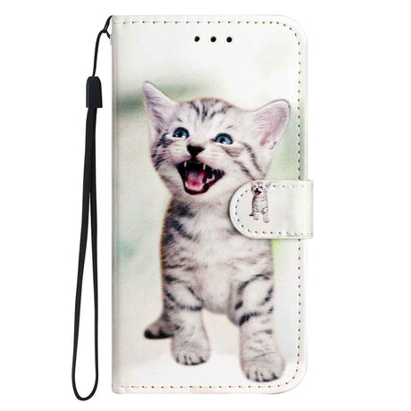 Samsung Galaxy A57 EIDERWOOD Kunstlæder Flip Cover m. Mønster & Strop - Kat
