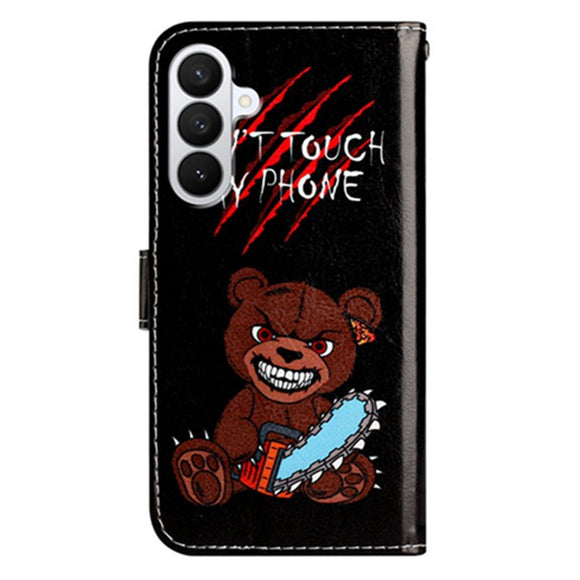 Samsung Galaxy A57 EIDERWOOD Kunstlæder Flip Cover m. Mønster & Strop - Don't Touch My Phone