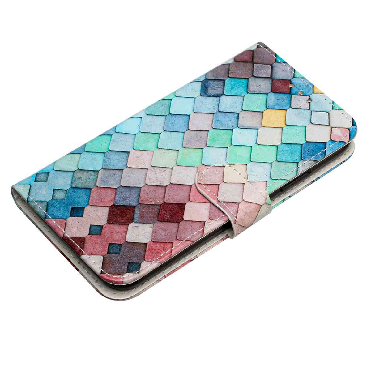 Samsung Galaxy A57 EIDERWOOD Kunstlæder Flip Cover m. Mønster & Strop - Gitter