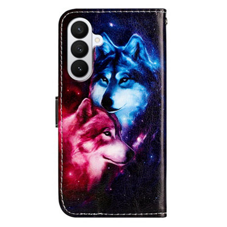 Samsung Galaxy A57 EIDERWOOD Kunstlæder Flip Cover m. Mønster & Strop - Ulve
