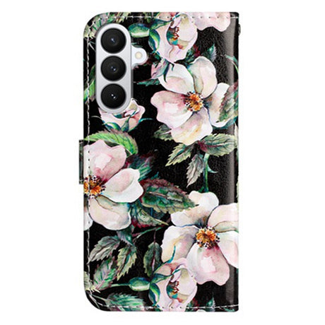 Samsung Galaxy A57 EIDERWOOD Kunstlæder Flip Cover m. Mønster & Strop - Magnolia