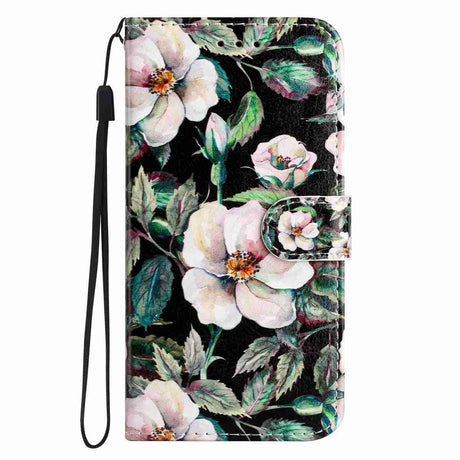 Samsung Galaxy A57 EIDERWOOD Kunstlæder Flip Cover m. Mønster & Strop - Magnolia