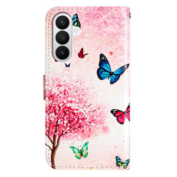 Samsung Galaxy A57 EIDERWOOD Kunstlæder Flip Cover m. Mønster & Strop - Kirsebærtræ