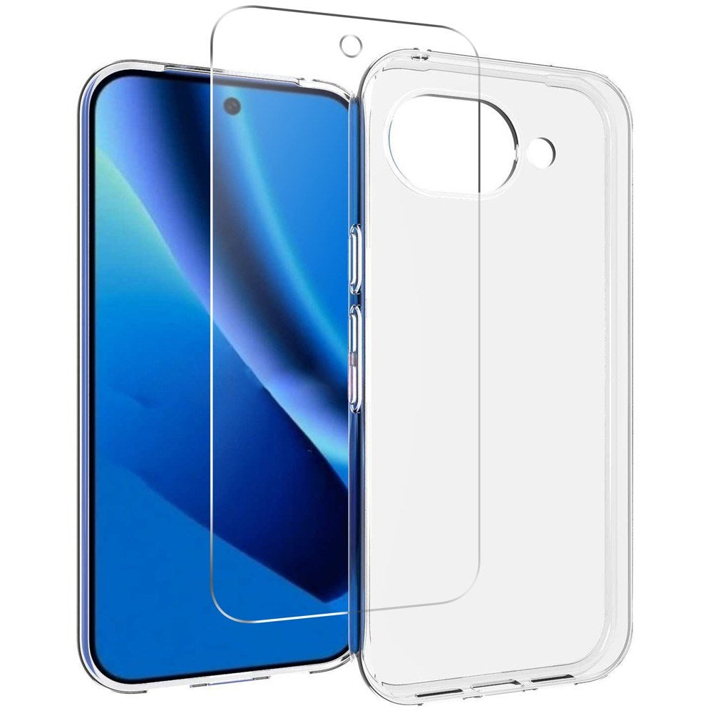 Google Pixel 10a EIDERWOOD 2-i-1 Beskyttelsessæt m. Fleksibelt Plast Cover & Hærdet Skærmbeskyttelsesglas - Gennemsigtig