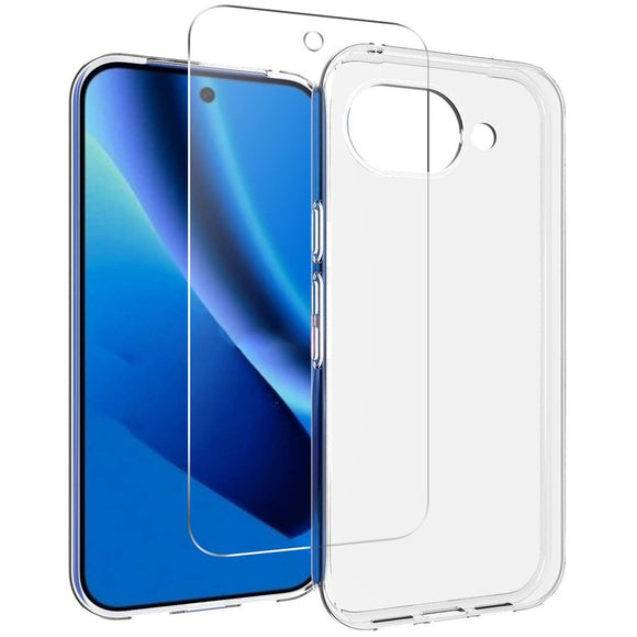 Google Pixel 10a EIDERWOOD 2-i-1 Beskyttelsessæt m. Fleksibelt Plast Cover & Hærdet Skærmbeskyttelsesglas - Gennemsigtig