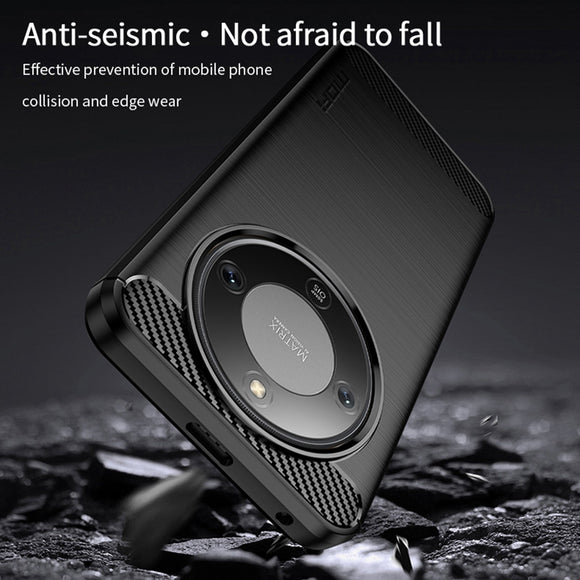 Honor Magic8 Lite MOFI Brushed Carbon Fiber Plast Cover - Sort
