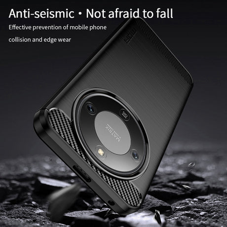 Honor Magic8 Lite MOFI Brushed Carbon Fiber Plast Cover - Rød