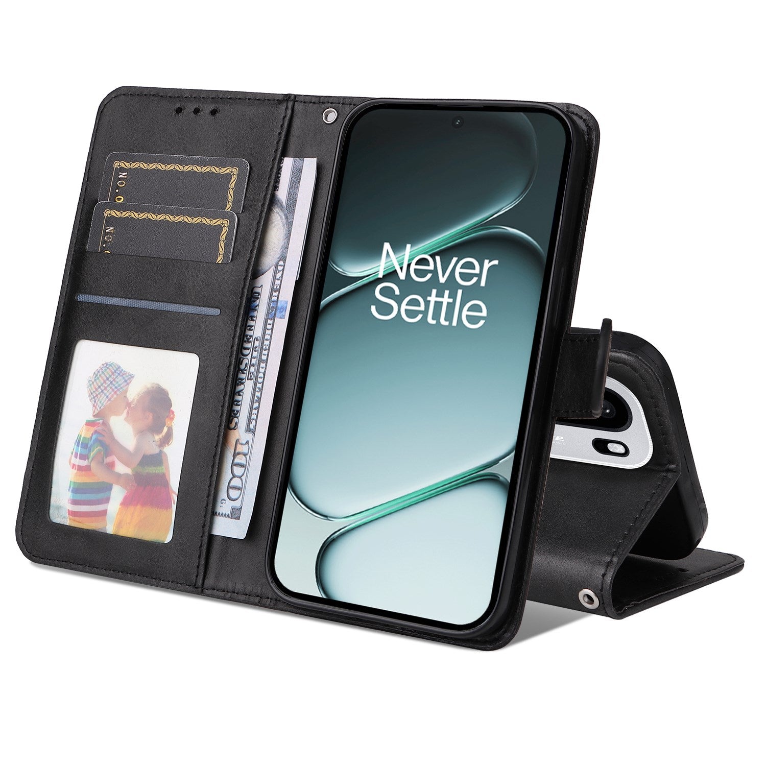 EIDERWOOD OnePlus 15R Kunstlæder Flip Cover m. Strop - Sort