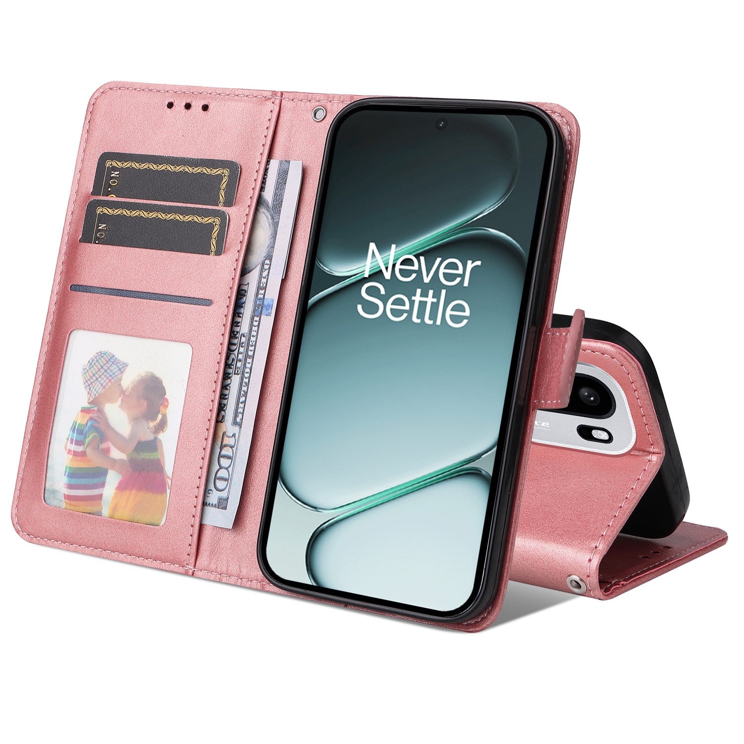 EIDERWOOD OnePlus 15R Kunstlæder Flip Cover m. Strop - Lyserød