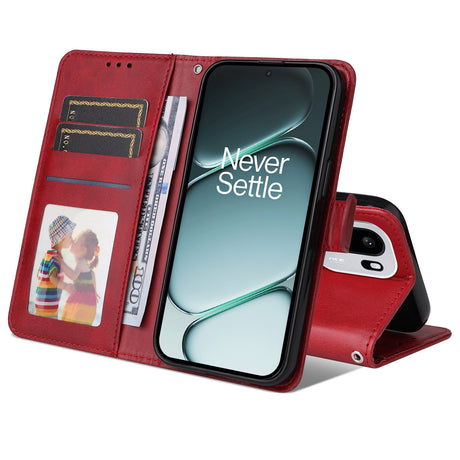 EIDERWOOD OnePlus 15R Kunstlæder Flip Cover m. Strop - Rød