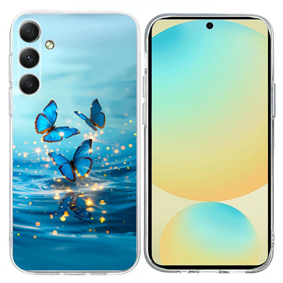 Samsung Galaxy A57 EIDERWOOD Fleksibelt Plast Cover m. Mønster - Blå Sommerfugle