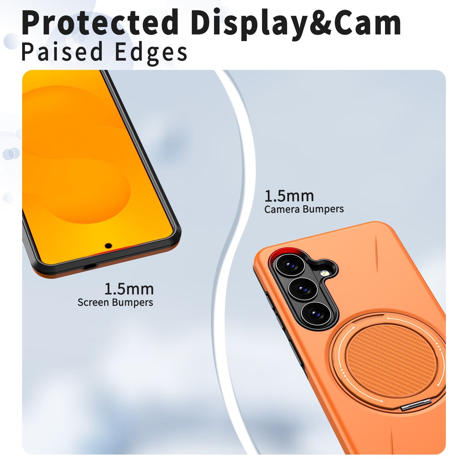 Samsung Galaxy S26 EIDERWOOD Hybrid Plast Cover m. Roterende Kickstand - Orange