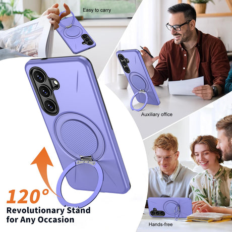 Samsung Galaxy S26 EIDERWOOD Hybrid Plast Cover m. Roterende Kickstand - Lilla