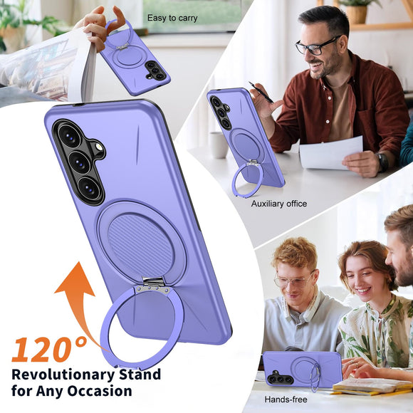 Samsung Galaxy S26 EIDERWOOD Hybrid Plast Cover m. Roterende Kickstand - Lilla