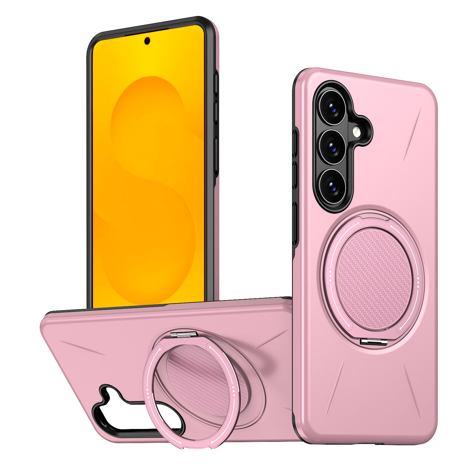Samsung Galaxy S26 EIDERWOOD Hybrid Plast Cover m. Roterende Kickstand - Lyserød