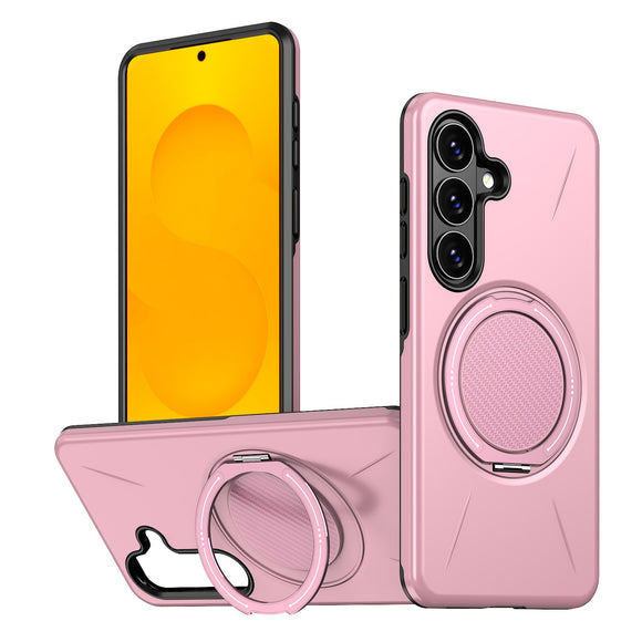 Samsung Galaxy S26 EIDERWOOD Hybrid Plast Cover m. Roterende Kickstand - Lyserød