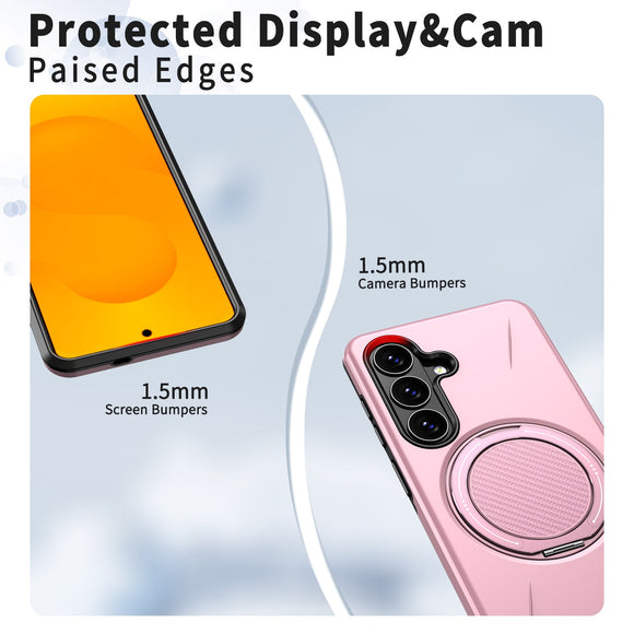 Samsung Galaxy S26 EIDERWOOD Hybrid Plast Cover m. Roterende Kickstand - Lyserød