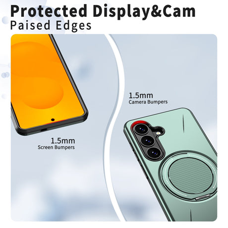 Samsung Galaxy S26 EIDERWOOD Hybrid Plast Cover m. Roterende Kickstand - Grøn