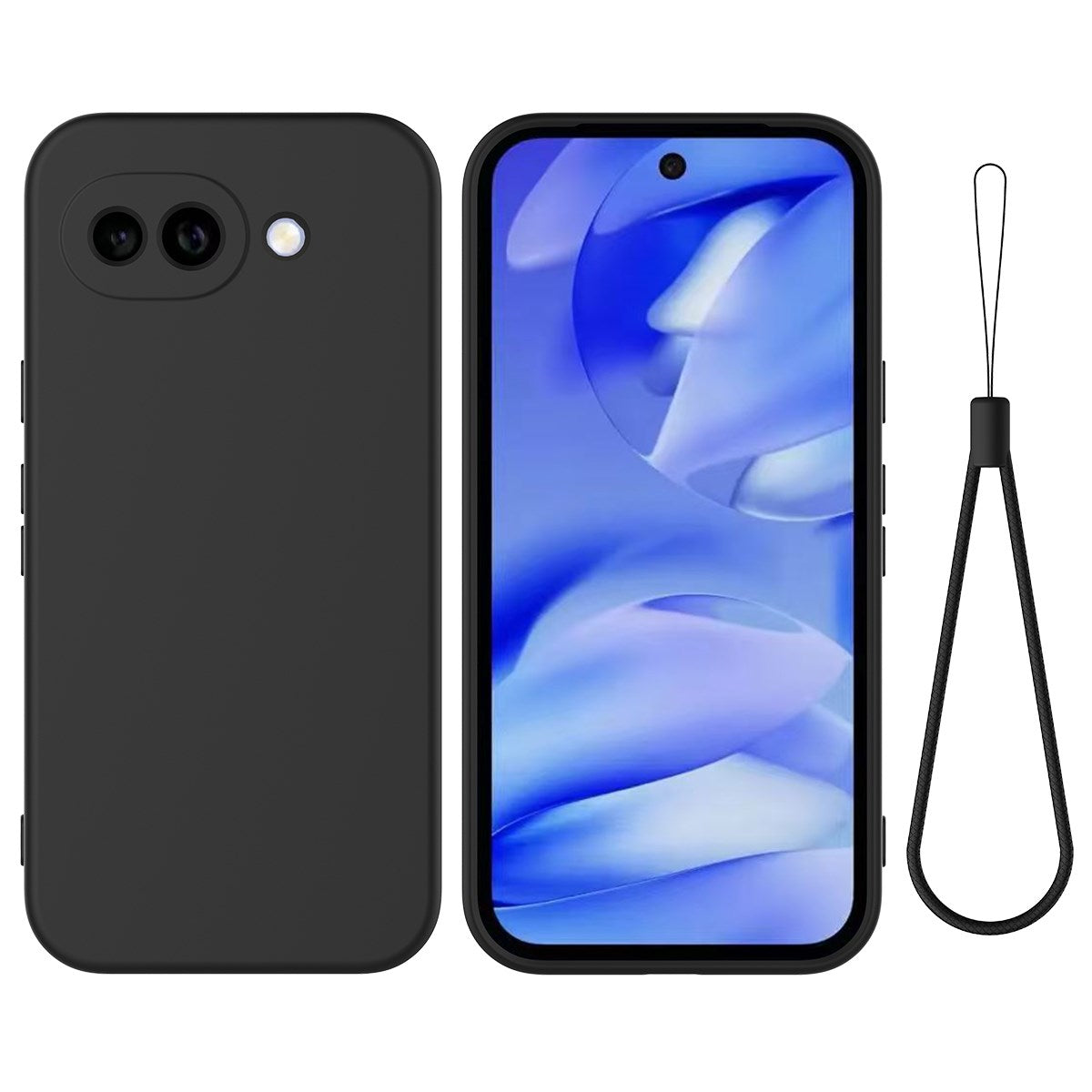 Google Pixel 10a EIDERWOOD Foret Silikone Cover m. Strop - Sort