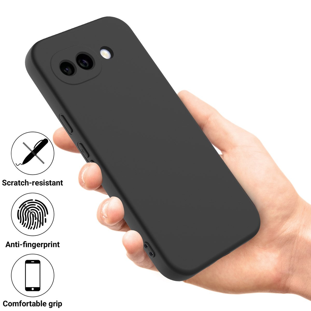 Google Pixel 10a EIDERWOOD Foret Silikone Cover m. Strop - Sort