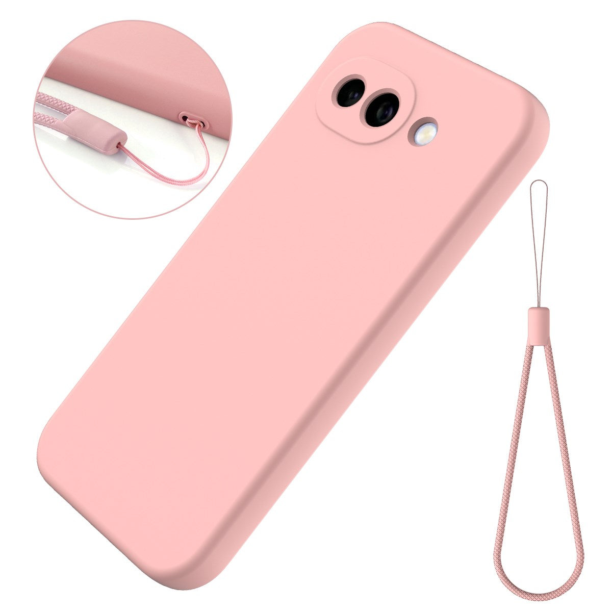 Google Pixel 10a EIDERWOOD Foret Silikone Cover m. Strop - Lyserød