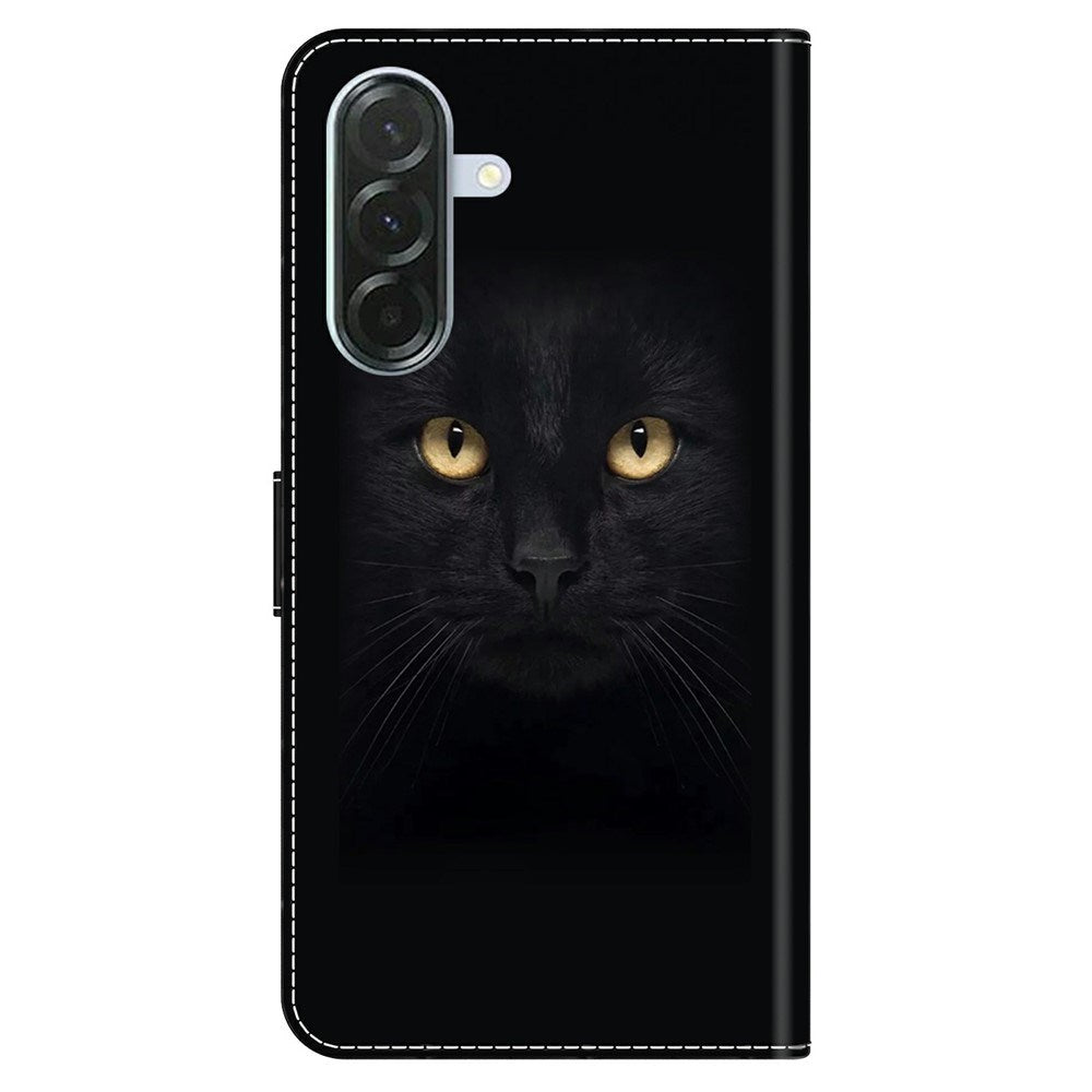 Samsung Galaxy A37 EIDERWOOD Flipcover m. Kortholder & Ståfunktion - Sort Kat
