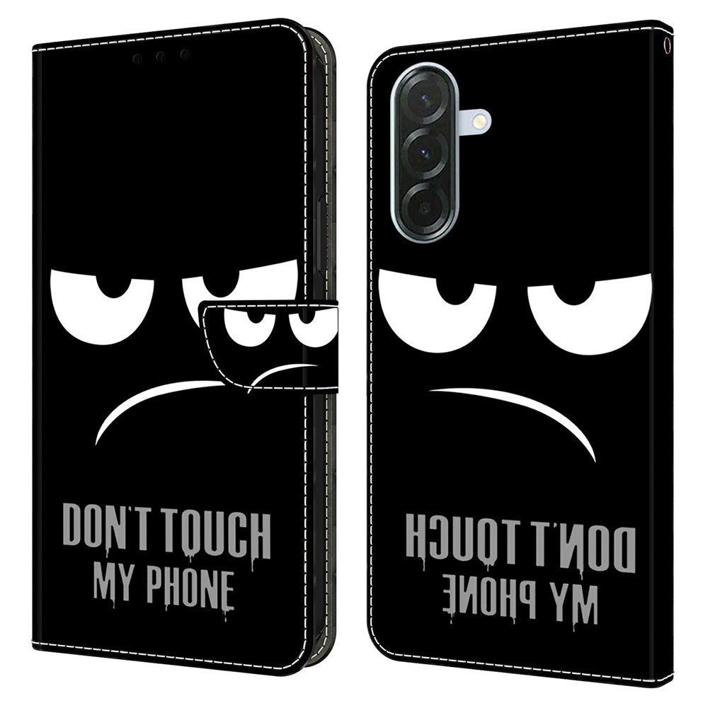 Samsung Galaxy A57 EIDERWOOD Flipcover m. Kortholder & Ståfunktion - "Don't Touch My Phone"