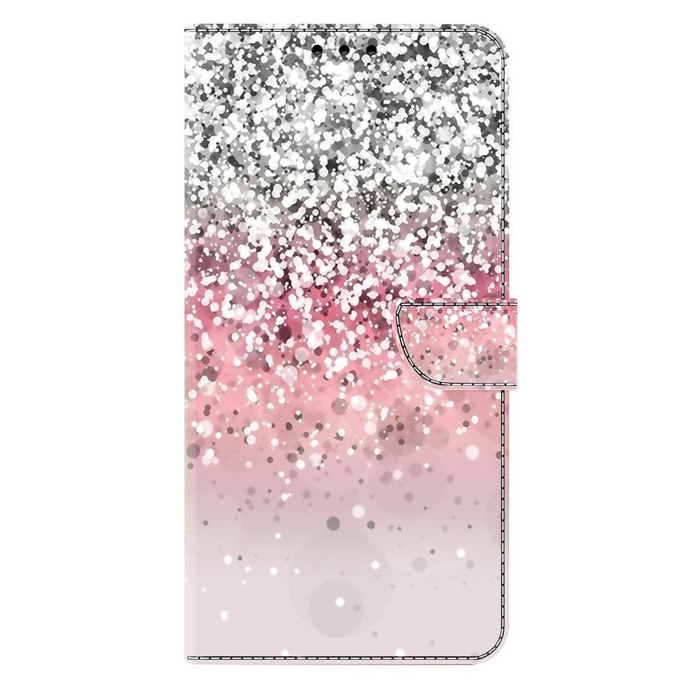 Samsung Galaxy A57 EIDERWOOD Flipcover m. Kortholder & Ståfunktion - Lyserød / Sølv Glimmer