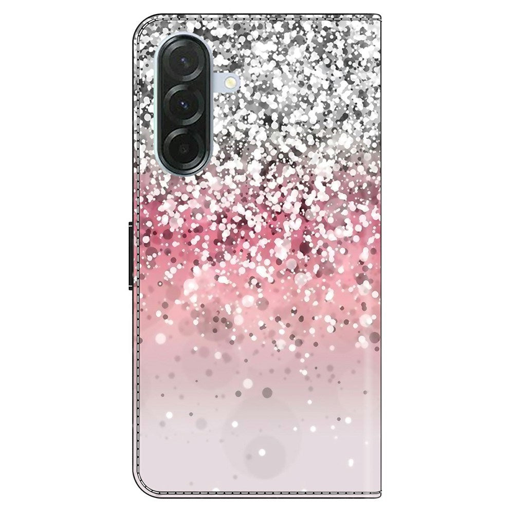 Samsung Galaxy A57 EIDERWOOD Flipcover m. Kortholder & Ståfunktion - Lyserød / Sølv Glimmer
