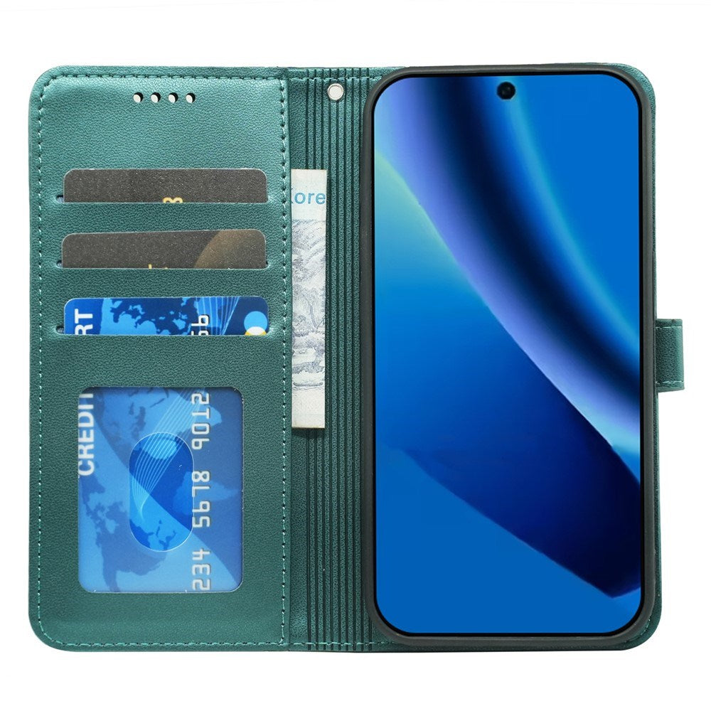 Google Pixel 10a EIDERWOOD Kunstlæder Flip Cover m. Kortholder & Ståfunktion - Grøn